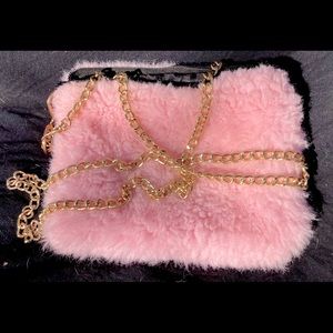 soft plush pink purse